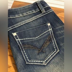 Denim capri length pants
